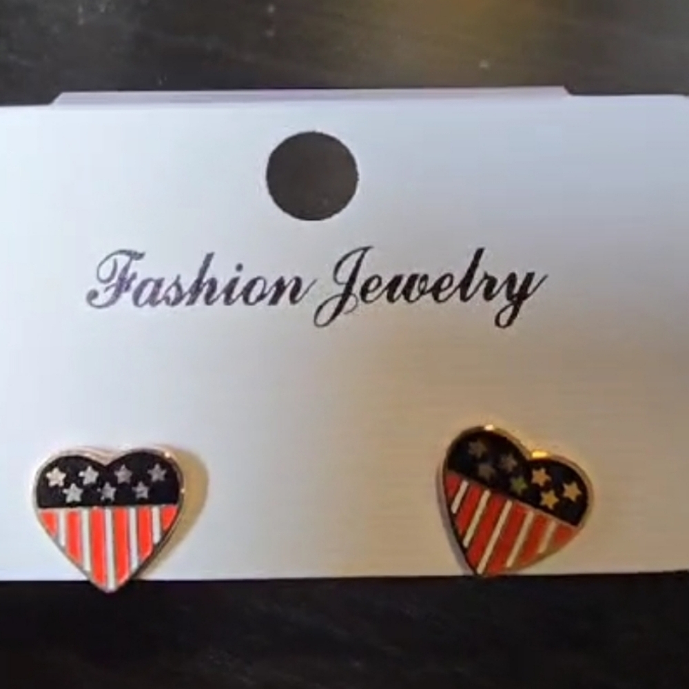 Heart Flag Studs
